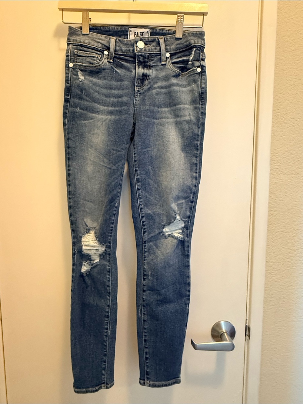 PAIGE Skinny Distressed Jeans